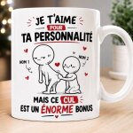 Mug personnalis� couple humoristique ¿ pr�noms au choix ¿ id�e cadeau saint - valentin, anniversaire ...