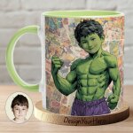 Mug personnalis� hulk version enfant - transforme ta photo en mini super - h�ros