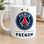 Mug paris saint - germain personnalis� avec pr�nom ¿ 2 etoiles ¿ cadeau supporter psg