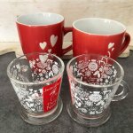 Mug tasse the cafe lot de 4 rouge coeur love Mug tasse the cafe lot de 4 rouge coeur love