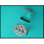 Original - lot de 4 pinces pour nappe - en mtal argent mat - en forme de feuilles feuille couleur argent ...