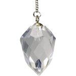 Pendule goutte facettes cristal de roche