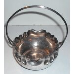 Petit panier a sucre en metal argente avec poincon