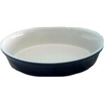Petits plats ou ramequins ovales. intrieur blancet bleu