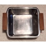 Petit plat vintage rostfrei en inox et bois