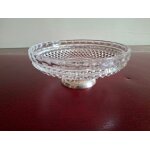 Petite coupe de service en cristal sur pidouche en argent 800 / 1000