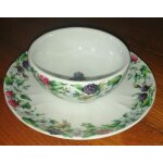 Petite tasse / bol sous - tasse porcelaine jacques coeur paris d�cor les m�res