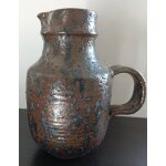 Pichet artisanal ancien avec anse en terre cuite et grés emaillé signé a rouen (pièce unique) - artisanat ... Pichet artisanal ancien avec anse en terre cuite et grés emaillé signé a rouen (pièce unique) - artisanat ...