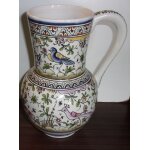 Pichet peint a la main numerote decor oiseaux - copie xvii sicle
