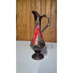 Pichet vase dcoratif vallauris 25 cm emaillage fat lava rouge et brun