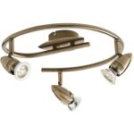 Plafonnier 3 spots aspis mtal laiton gu10 3x50 w