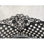 Plat ancien, bol, vase a fruits  dentelle , etain, annes 60 du xxme sicle, italie.