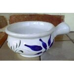 Polon bleu blanc peint a la main - diamtre 11cm - hauteur 6, 5cm env. - france annes 60 / 70 fabrication ...