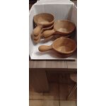 Poelons en gres (x6)anciens vintage ferme