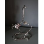 Porte bouteille en métal argenté silea / année 80 Porte bouteille en métal argenté silea / année 80