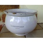 Pot en gr�s emaill� d'ivry sur seine - des f�les - diam�tre 13cm - hauteur 09cm env. - fin 19�me, d�but ...