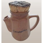 Pot en gr�s forme cafeti�re bouchon en li�ge pour y mettre des cacahu�tes