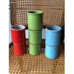 Pots en terre cuite vert bleu rouge marron Pots en terre cuite vert bleu rouge marron