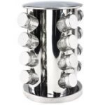 Présentoir a epices rotatif 16 pots en verre Présentoir a epices rotatif 16 pots en verre