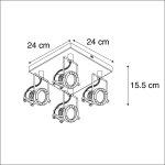 Qazqa industriel / moderne plafonnier spot industriel anthracite 4 voies orientable et orientable - suplux ...