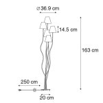 Qazqa moderne lampadaire / lampe de sol / lampe sur pied / luminaire / lumiere / clairage design noir ...