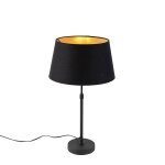 Qazqa moderne lampe de table / lampe  poser / luminaire / lumiere / clairage noir avec abat - jour ...