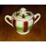 Rarissime sucrier en faience de sarreguemines france - mod�les sousses - 13cm de hauteur env. , 14 / ...