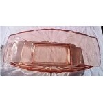 Ravier en verre - rose - style art dco