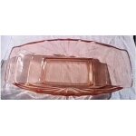 Ravier en verre - rose - style art d�co