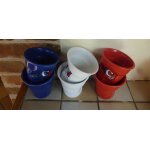 Revol france effet grands gobelets froisss - 6 tasses publicitaires mci bleu , blanc rouge couleur - ...