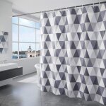 Rideau de douche, polyester, 180 x 200 cm, gris