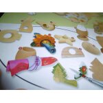 Rond de serviettes en bois naturel soleil poisson p. w. i. lot de 2