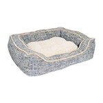 Rosewood coussin panier - lit carr� pour chien en tissu moelleux de luxe bleu clair 63 cm taille moyen ...