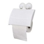 D?rouleur papier toilette wc blanc fixation 2 ventouses