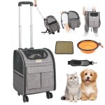 Sac de transport animaux de compagnie - vevor - 8, 1 kg sac a roulettes chat chien