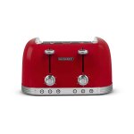 Schneider feeling's vintage scto4r - grille - pain - 4 tranche - 4 emplacements - rouge