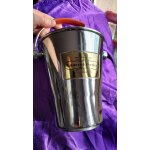 Seau a champagne laurent perrier acier inoxydable 914 grammes 19 cm de haut 18. 5 cm de diamtre poigne ...