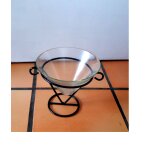 Seau a champagne vasque verre support fer forge pot decoration