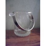 Seau a glace en verre et en métal, italie, 50 / 60 Seau a glace en verre et en métal, italie, 50 / 60