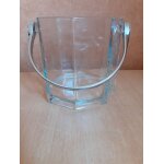 Seau a glaçons octogonal en verre avec anse en acier inoxydable Seau a glaçons octogonal en verre avec anse en acier inoxydable