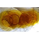 Service 6 assiettes plates verre orange ambr� vereco france ann�es 60 - 70 vintage