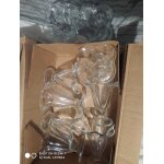 Service de 9 coupes a glace et dessert evas�es en verre press�, style  ; sundae ;