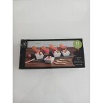 Service ap�ritif 13 pi�ces neuf - ardoise, porcelaine, verre et bambou