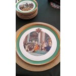 Service a dessert napol�on en fa�ence gien plat sacr� waterpolo bon etat ancien tres bon etat. 1 plat ...