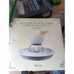 Service a fondue chocolat en c�ramique neuf