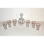 Service a liqueur carafe carr d'as + 6 verres a digestif vintage
