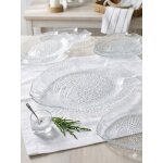Service a poisson vintage arcoroc � plat 6 assiettes � verre transparent