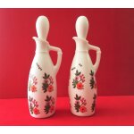 Service set a condiments huile vinaigre en opaline blanche made in italy