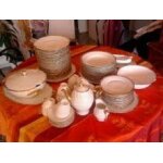 Service de table complet en porcelaine avec filament d'or