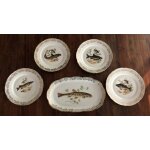 Service de vaisselle a poisson en porcelaine 9 pi�ces